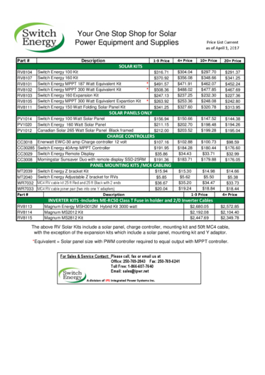 thumbnail of Switch Energy RV Dealer Pricing